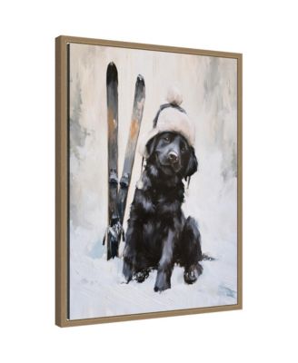 Snow Winter Lab by The Creative Bunch Studio Framed Canvas Wall Art Print