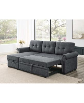 86 Linen Blend Upholstered Sleeper Sofa