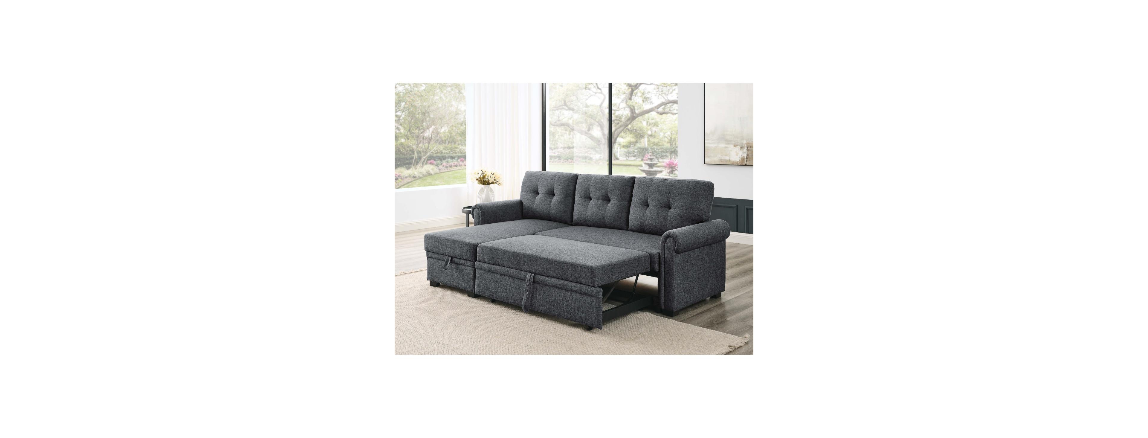 Streamdale Furniture 86 Linen Blend Upholstered Sleeper Sofa