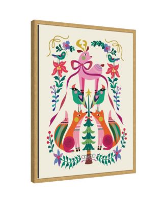 Sylvie Framed Canvas Winter Woodland Animals Christmas Tree by Rachel Lee