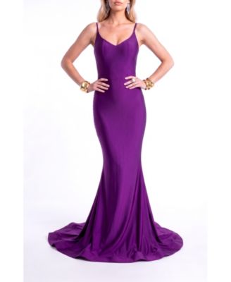Women's Open Back Pleated Sweetheart Mermaid Gown