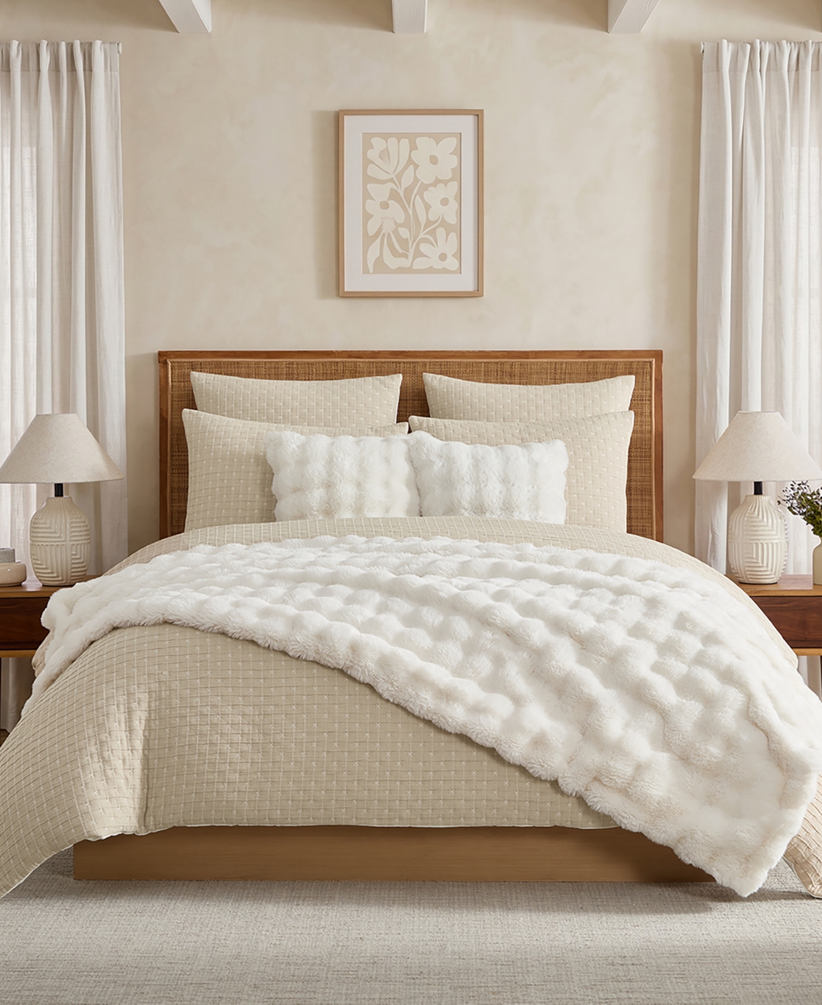 Levtex Home Bubble Faux Fur Blanket, Twin/Twin Xl