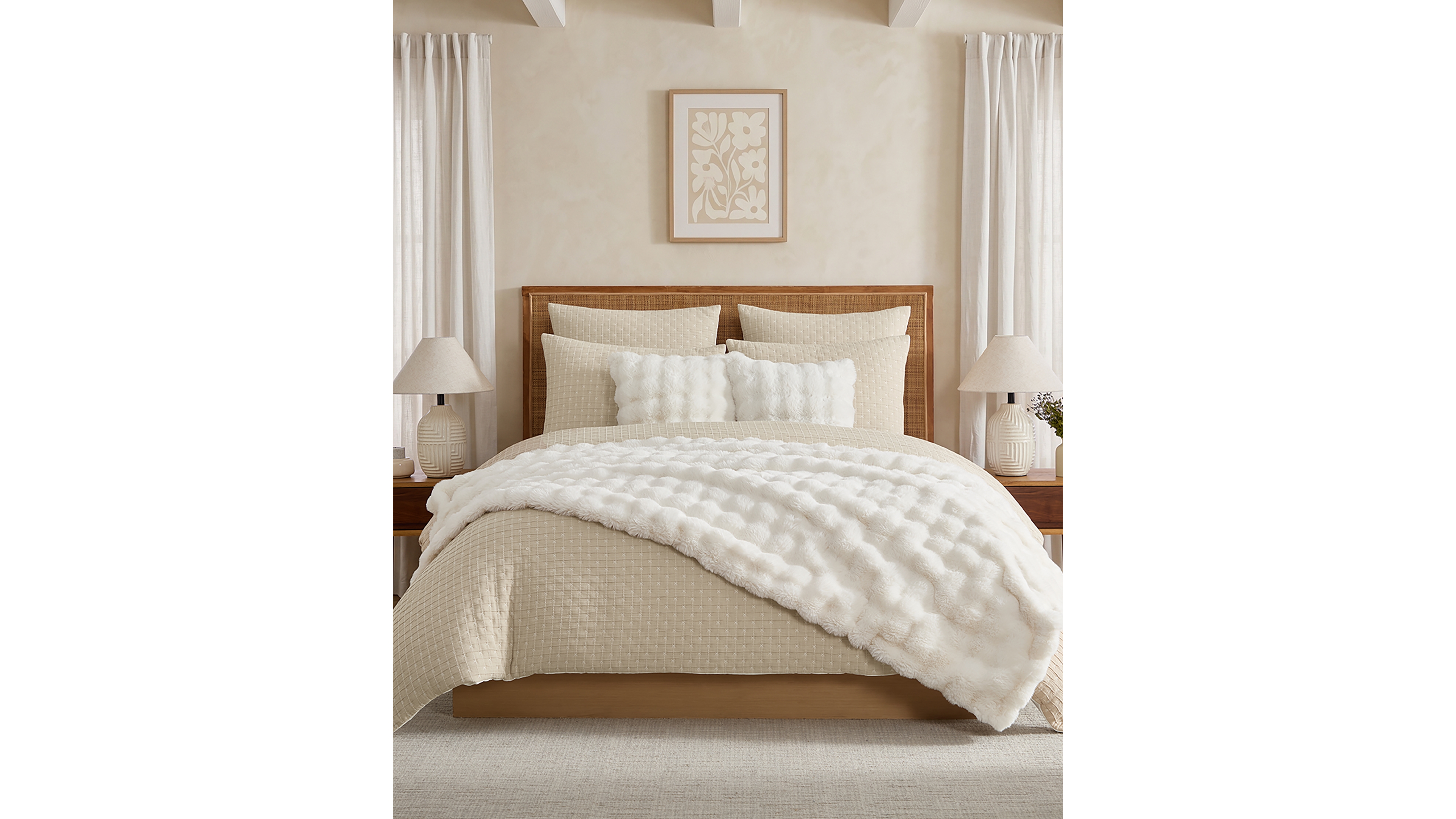 Levtex Home Bubble Faux Fur Blanket, Twin/Twin Xl