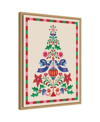 Sylvie Framed Canvas Folk Art Christmas Tree by Rachel Lee