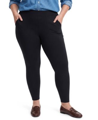 Plus Size Luxe Mid-Rise Leggings with Hip Pockets