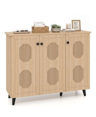 Freestanding 3-Door Shoe Cabinet with Soft-Close Hinges for Entryway