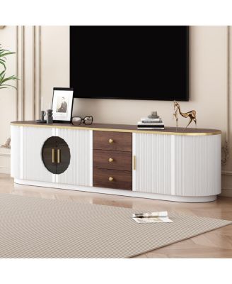 70.8" Modern Minimalist TV Stand with 3 Drawers and Cabinets for up to 80" TVs