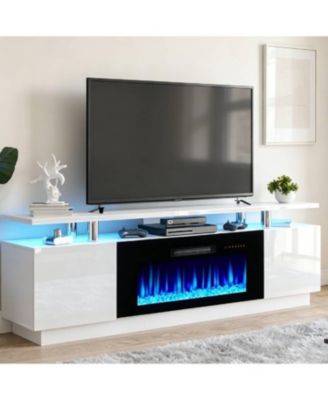 60 Inch TV Stand with 30 Inch Fireplace Insert Media Console Entertainment Center