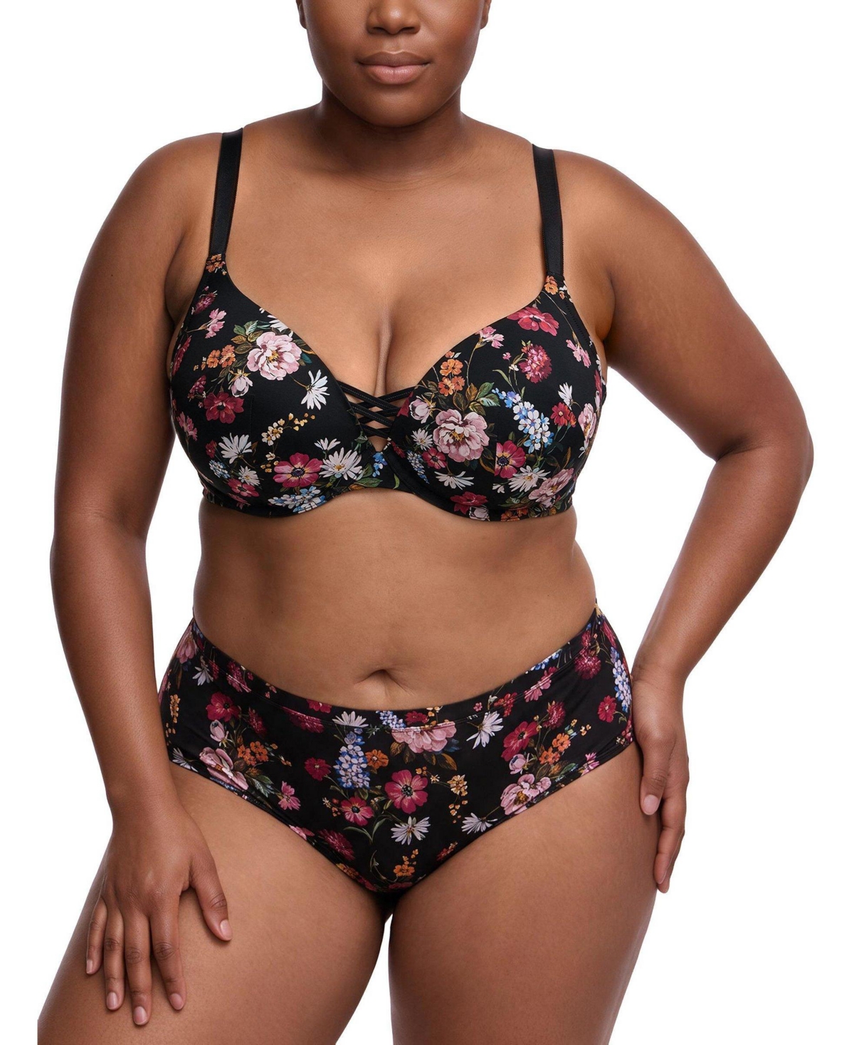 Torrid Plus Xo Plunge Push-Up Smooth Bra with Crisscross Design