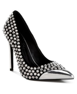 Womens Super Fan Diamante Embellished Stiletto Pumps