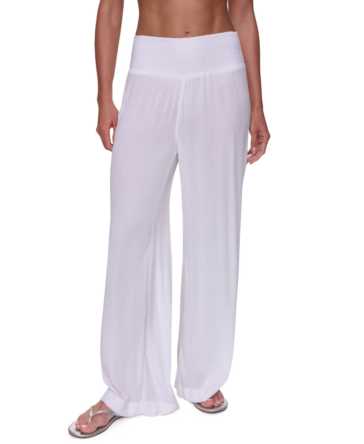 Женские брюки DKNY Smocked-Waist Cover-Up Pull-On, цвет: Чёрный — фото 13