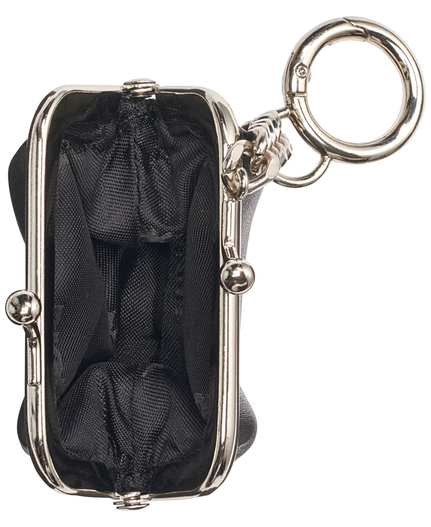 Женский брелок DKNY Bag & Lipstick Rhinestone Embellished Bag Charm, цвет: Чёрный / Серебряный — фото 4