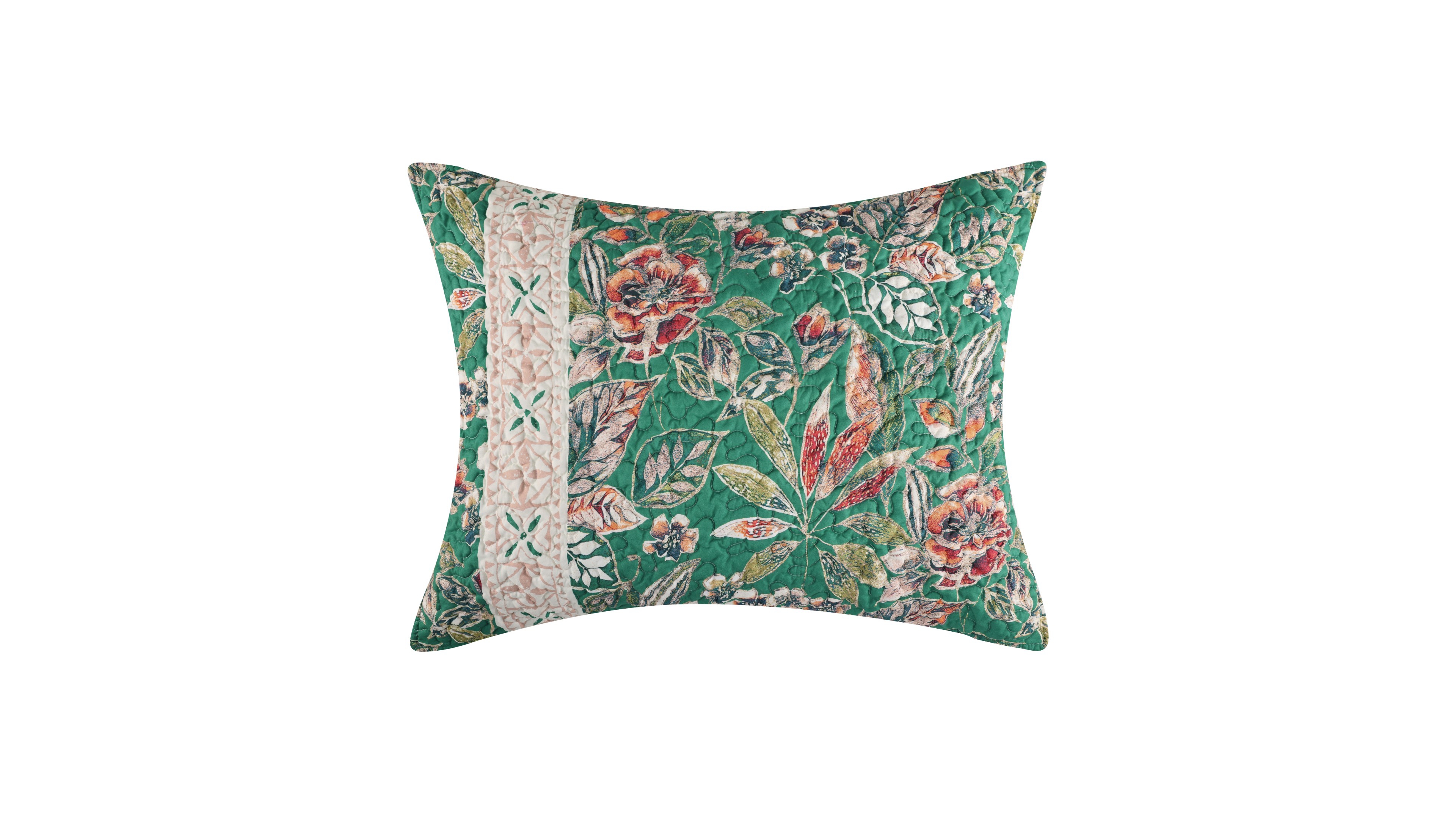 Greenland Home Fashions Kaia Quilted Jungle Paradise Pillow Sham, King