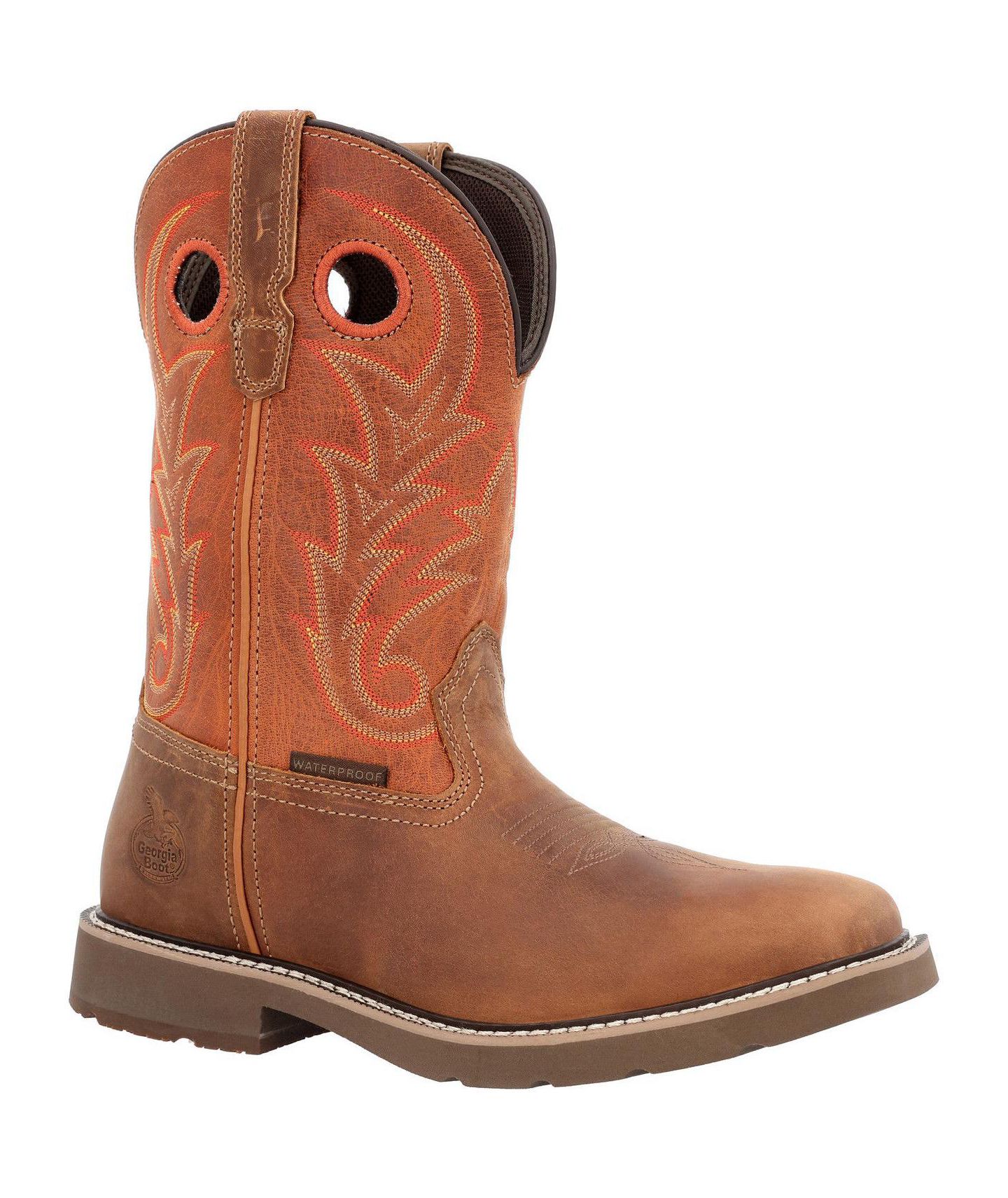 Мужские ботинки GEORGIA BOOT Core 37 Western 11" Waterproof Pull-On Work, цвет: Коричневый ржавый — фото 4