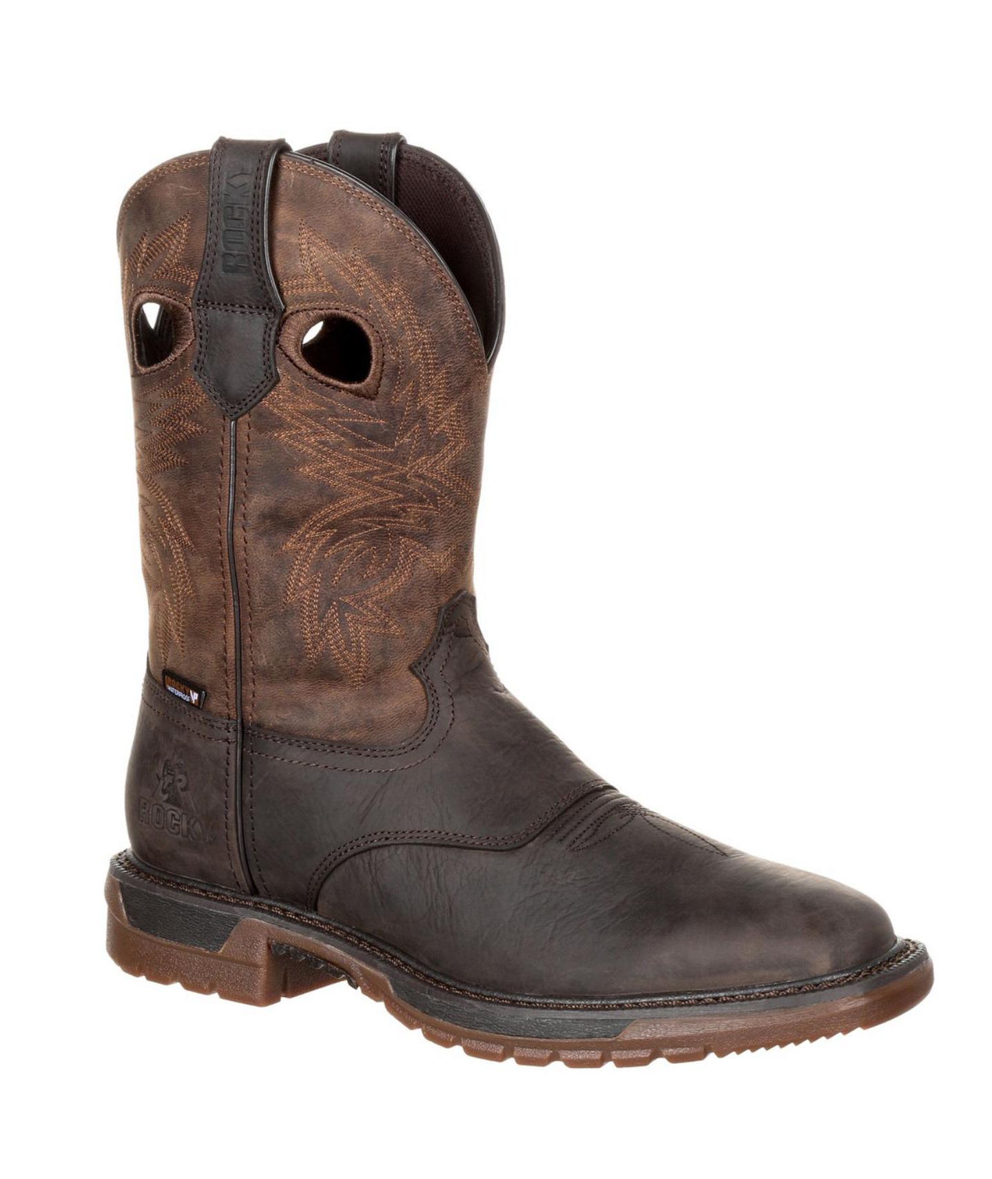 Мужские ботинки ROCKY Iginal Ride FLX Waterproof Western Boot, цвет: Тёмный коричневый — фото 3