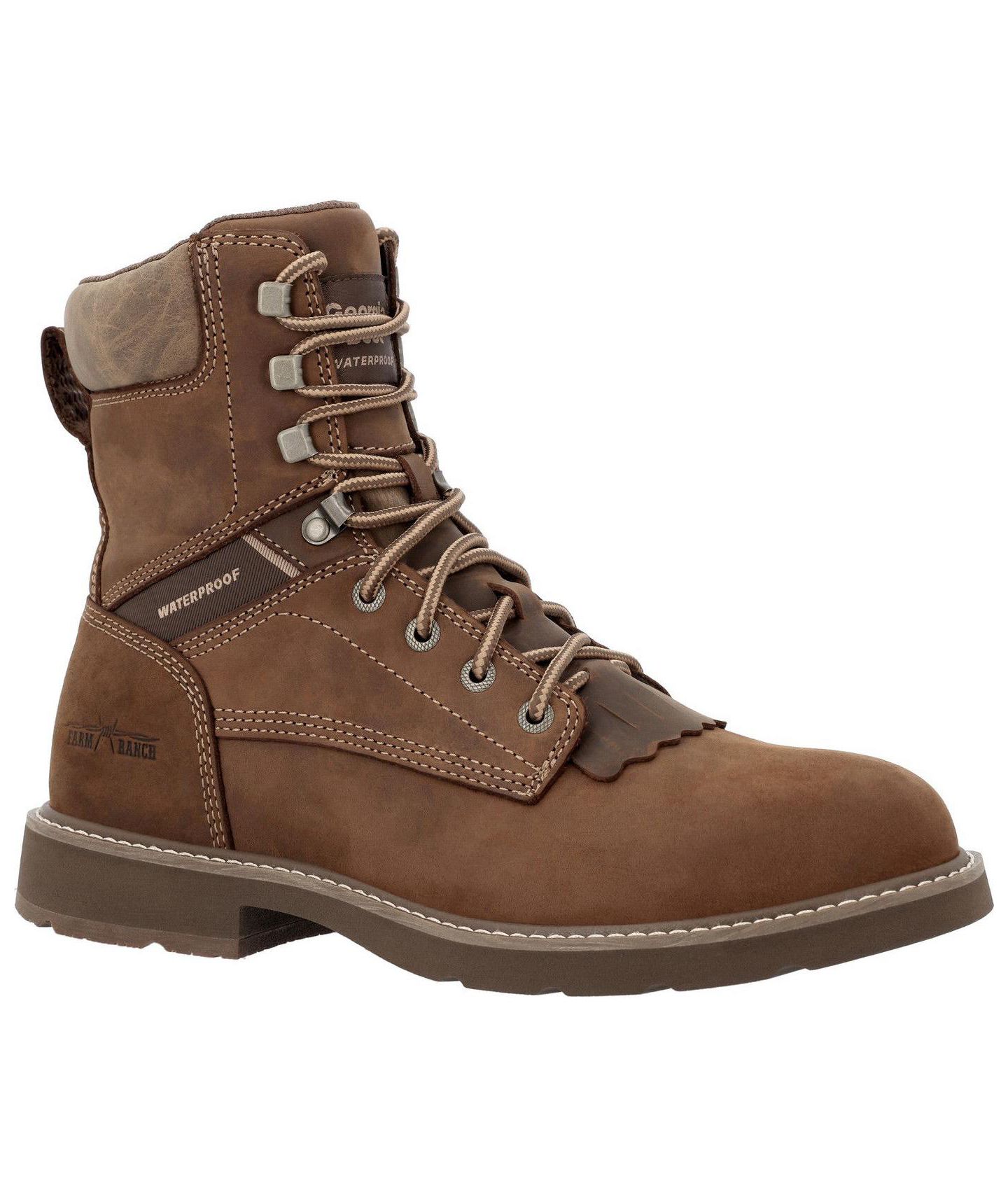 Мужские ботинки GEORGIA BOOT Core 37 Farm and Ranch Round Toe Lacer, цвет: Рыжевато-коричневый — фото 3