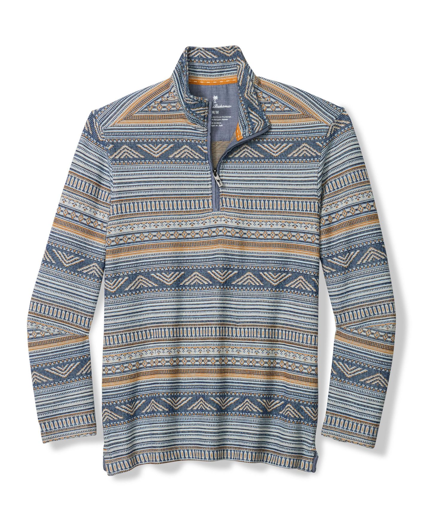 Мужское поло Tommy Bahama Sanroque Half-Zip Long-Sleeve Regular-Fit Polo Shirt, цвет: Небесно-голубой — фото 4