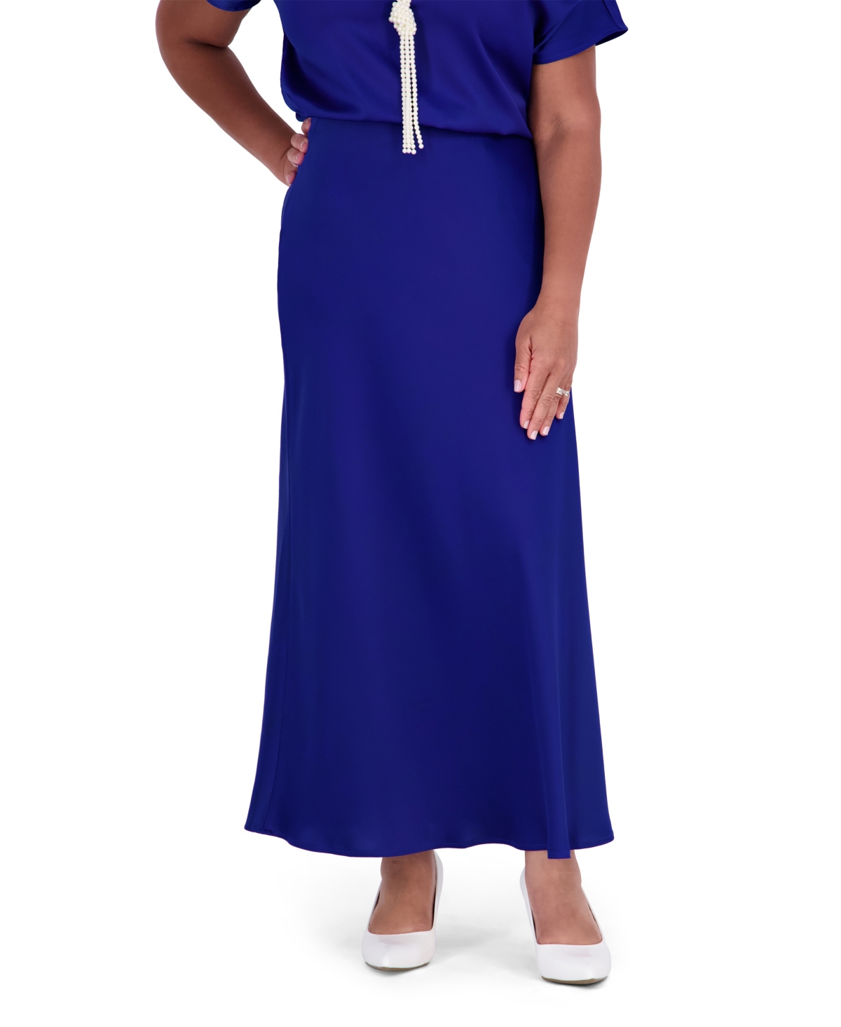 Kasper Women's Pull-On Flared Midi Skirt, Regular and Plus Size - Royal Signature