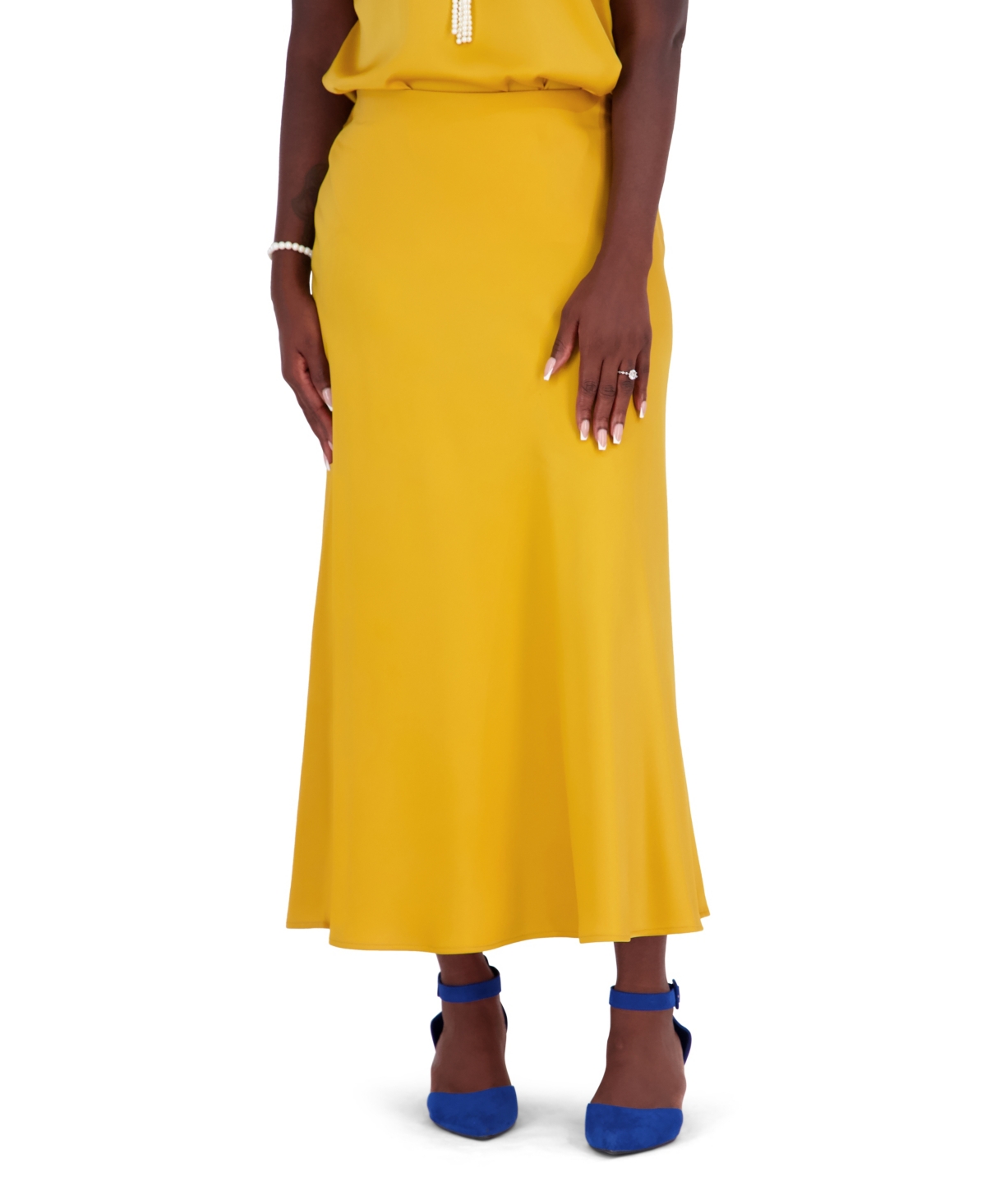 Kasper Women's Pull-On Flared Midi Skirt, Regular and Plus Size - Gold Signature