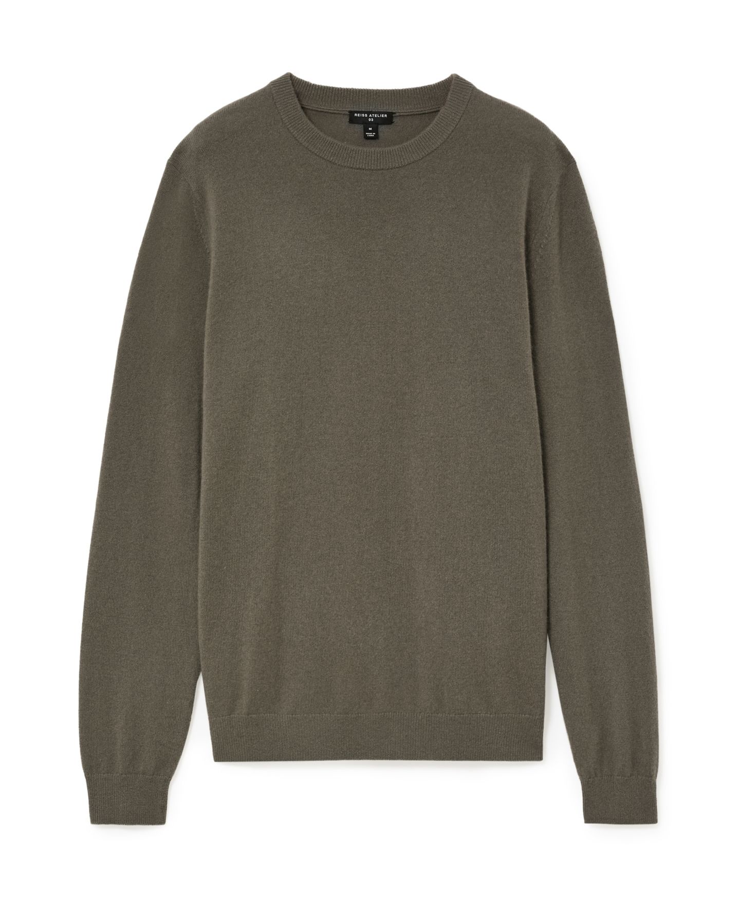 Мужской свитер REISS Cashmere Crewneck Ribbed, цвет: Зелёный — фото 5
