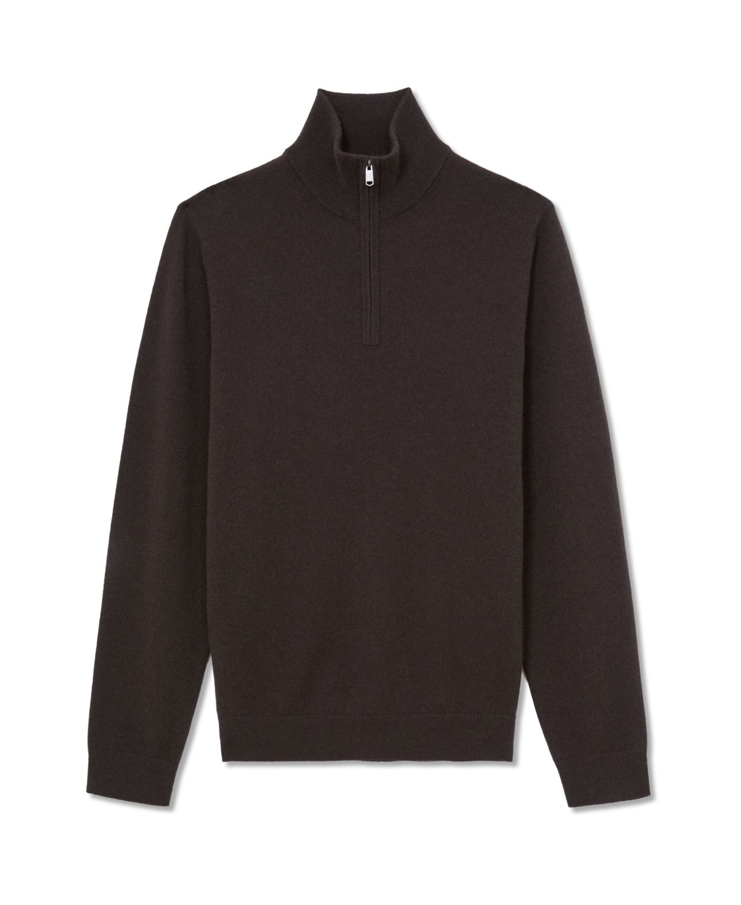 Мужской свитер REISS Royal Half-Zip Regular-Fit Cashmere, цвет: Шоколадный меланжевый — фото 5