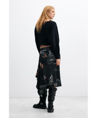 Women's newspaper A-line skirt