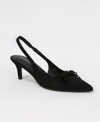 Marina Faux Suede Slingback Kitten Heel Pumps