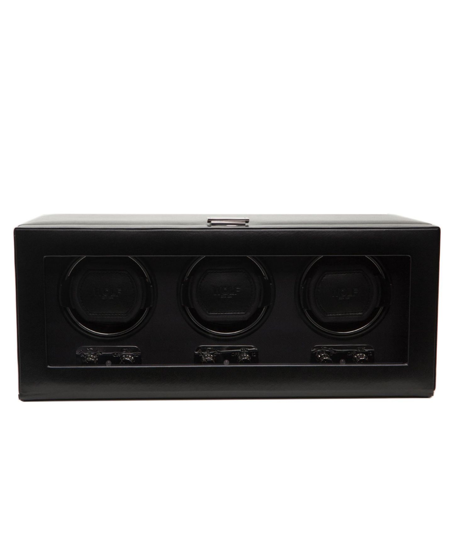 WOLF Heritage Belgrave Triple Watch Winder, Faux Leather, 52 mm, цвет: Чёрный — фото 1
