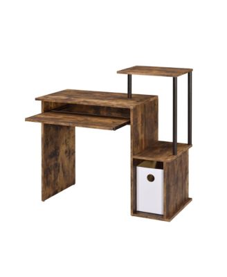 37" Wood and Metal Computer Desk