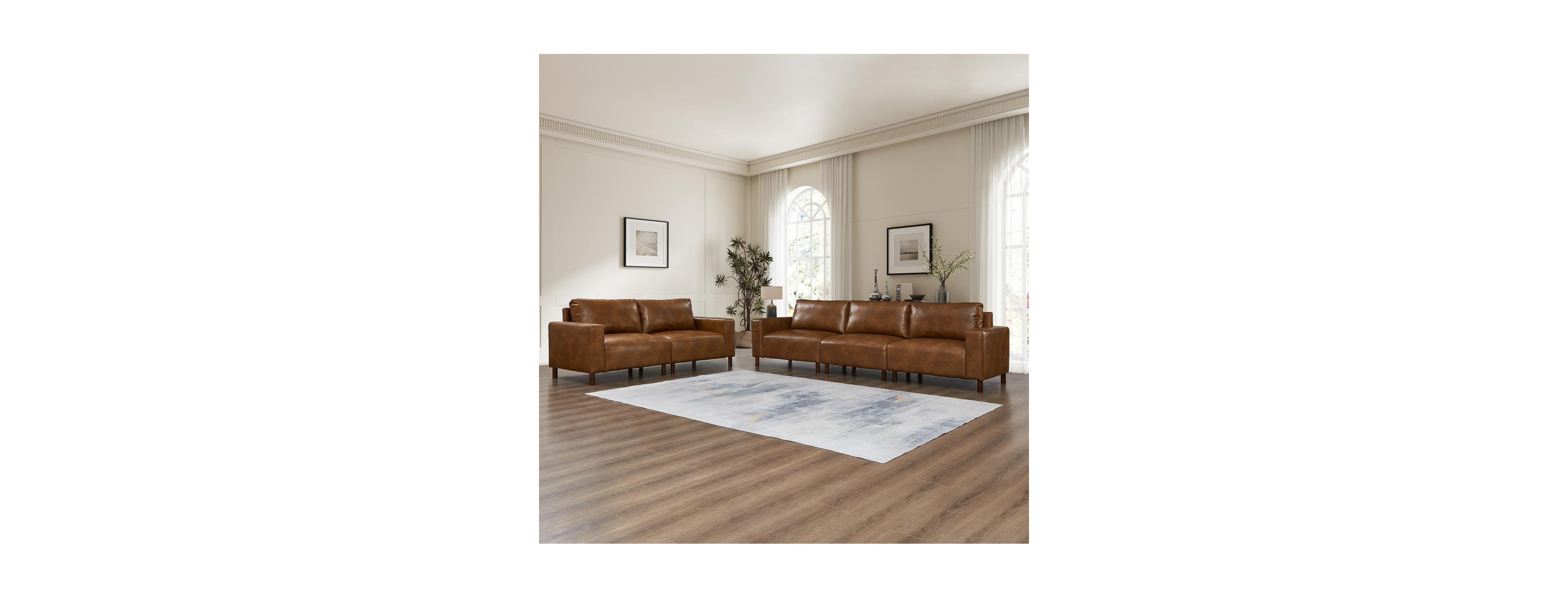 Streamdale Furniture Luxury 2-Piece Faux Leather Sofa and Loveseat Set