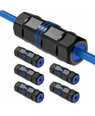 IP68 Waterproof Cat6 Shielded RJ45 Ethernet Coupler for PoE Devices, 6 Pack