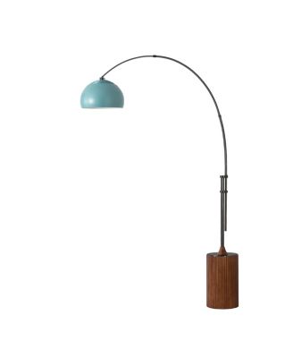 Tambo Half Dome Adjustable Arc Lamp - Nickel, Dark Walnut Base,  Shade, Dimmable