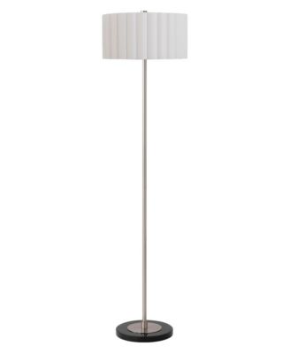 Slimline Floor Lamp, Scallop Shade, Satin Nickel Base