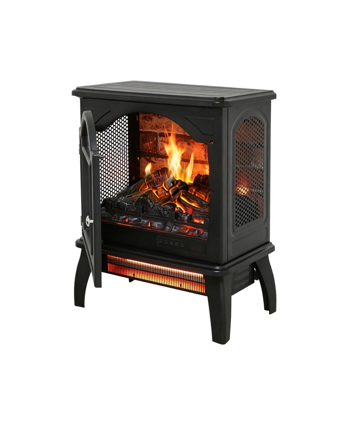 Mondawe 18" 3D Flame Infrared Quartz Electric Fireplace Stove with Remote Control