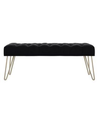 Finish Velvet Tufted Bench With Cushion