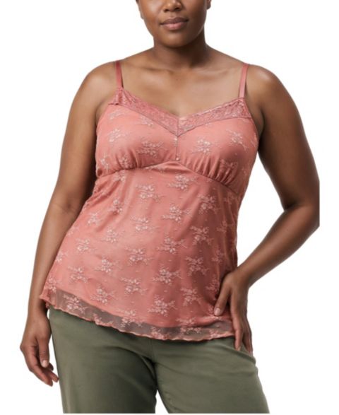 Женский топ Torrid Plus Size Lace Sweetheart Sleeveless Camisole, цвет: Светлый красное дерево