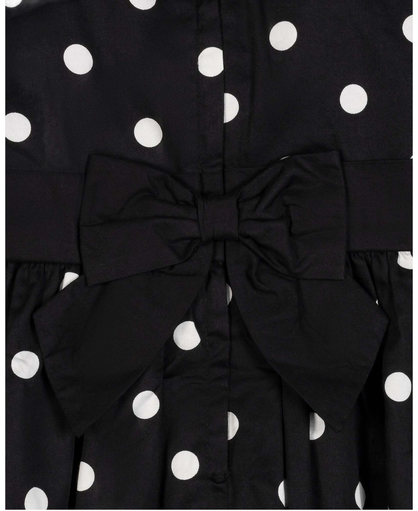 Платье Hope & Henry Puff-Sleeve Party Dress для девочек, цвет: Чёрный в горошек — фото 3