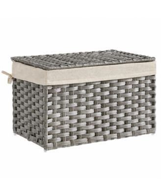 17.2 Gal Woven Storage Basket with Lid and Handles