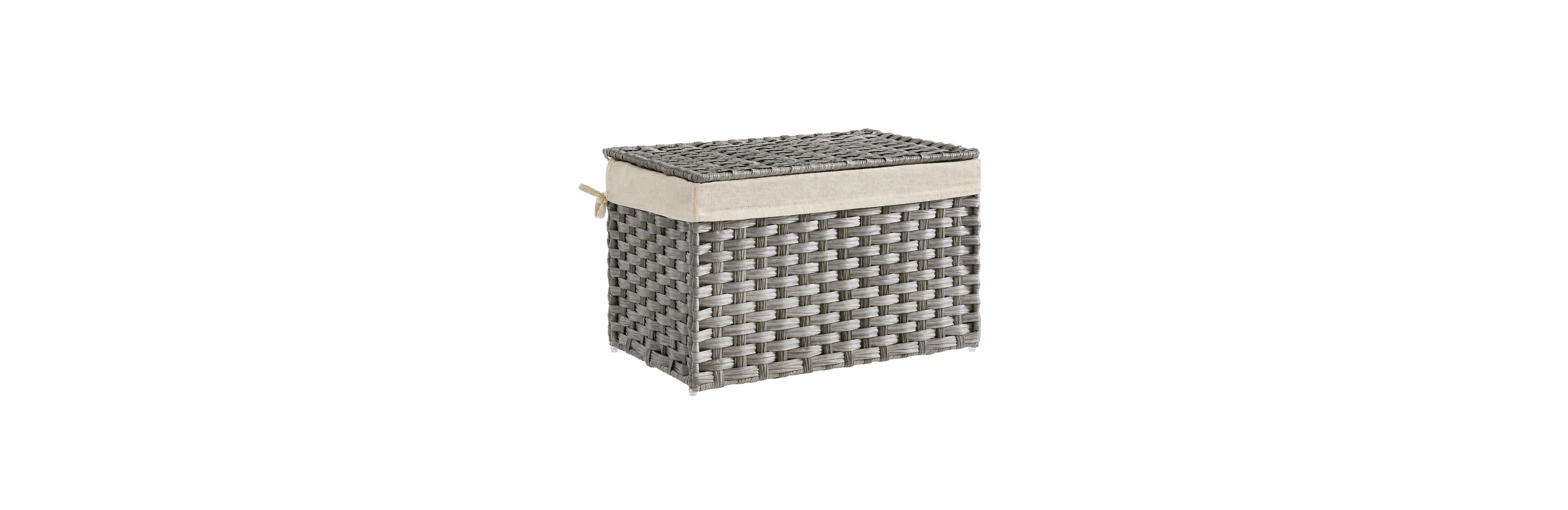 Volenca 17.2 Gal Woven Storage Basket with Lid and Handles