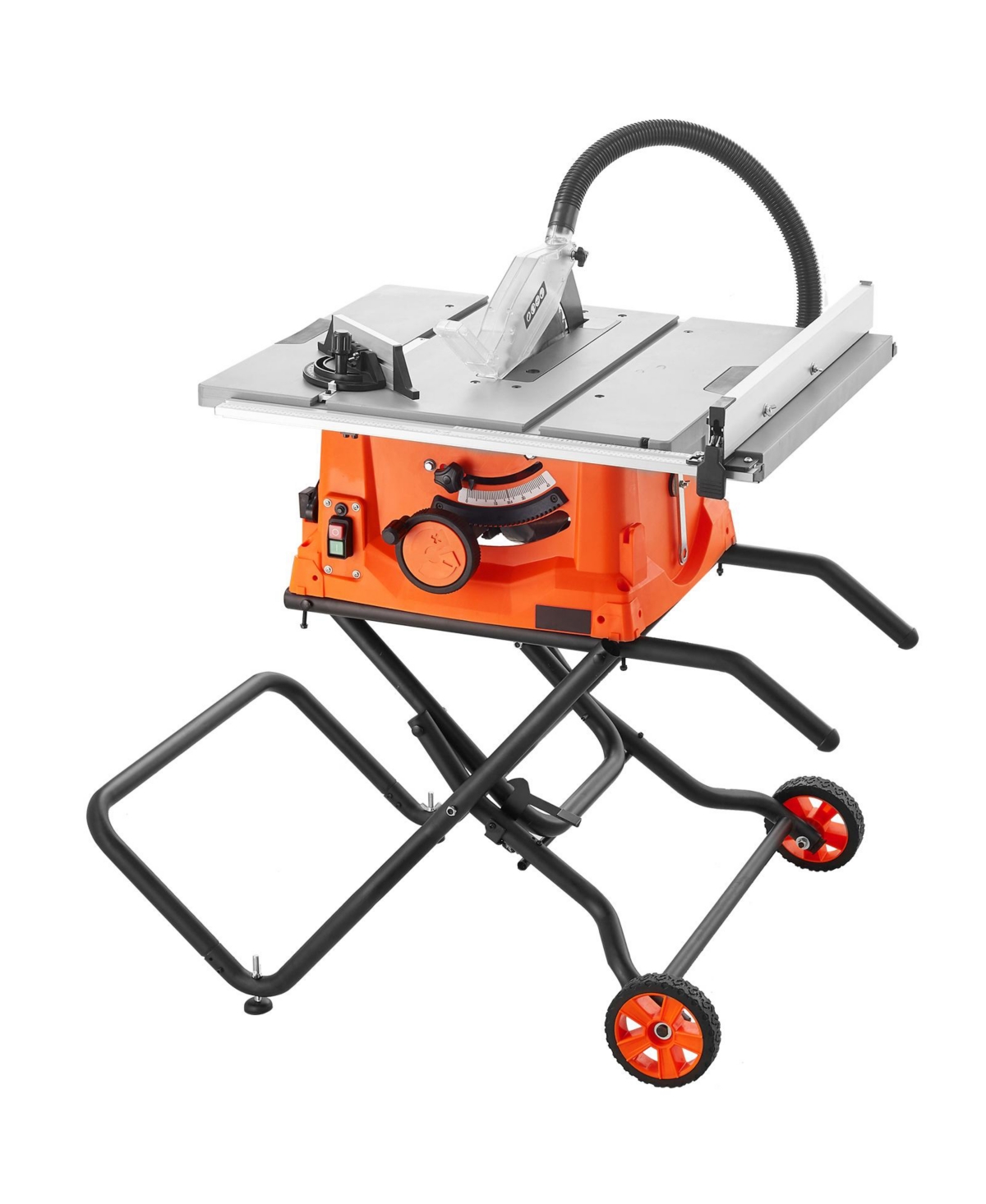 Mecale 10 in Table Saw with Folding Stand and 5000 Rpm Blade