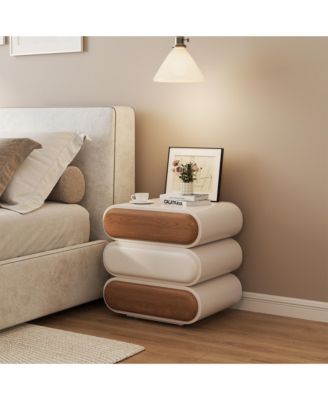 Floating Nightstand Rounded Drawer Wall Mount Bedside Cabinet for Bedroom Storage Organizer