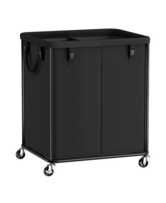 23.6 in Rolling Laundry Basket with Removable Liner Bag