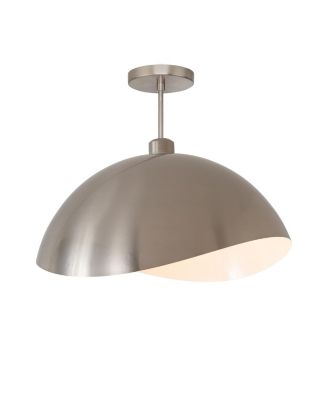 Luna Bella Semi Flush Mount, Satin Nickel/Luna Bella Leaf Shade, Satin Nickel