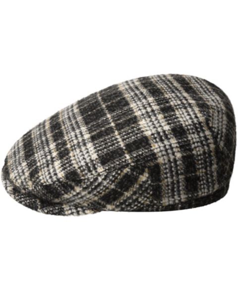 Мужская кепка Bailey 1922 Axel Wool-Blend 5-Point Flat with Convertible Earflaps, цвет: Чёрный клетчатый