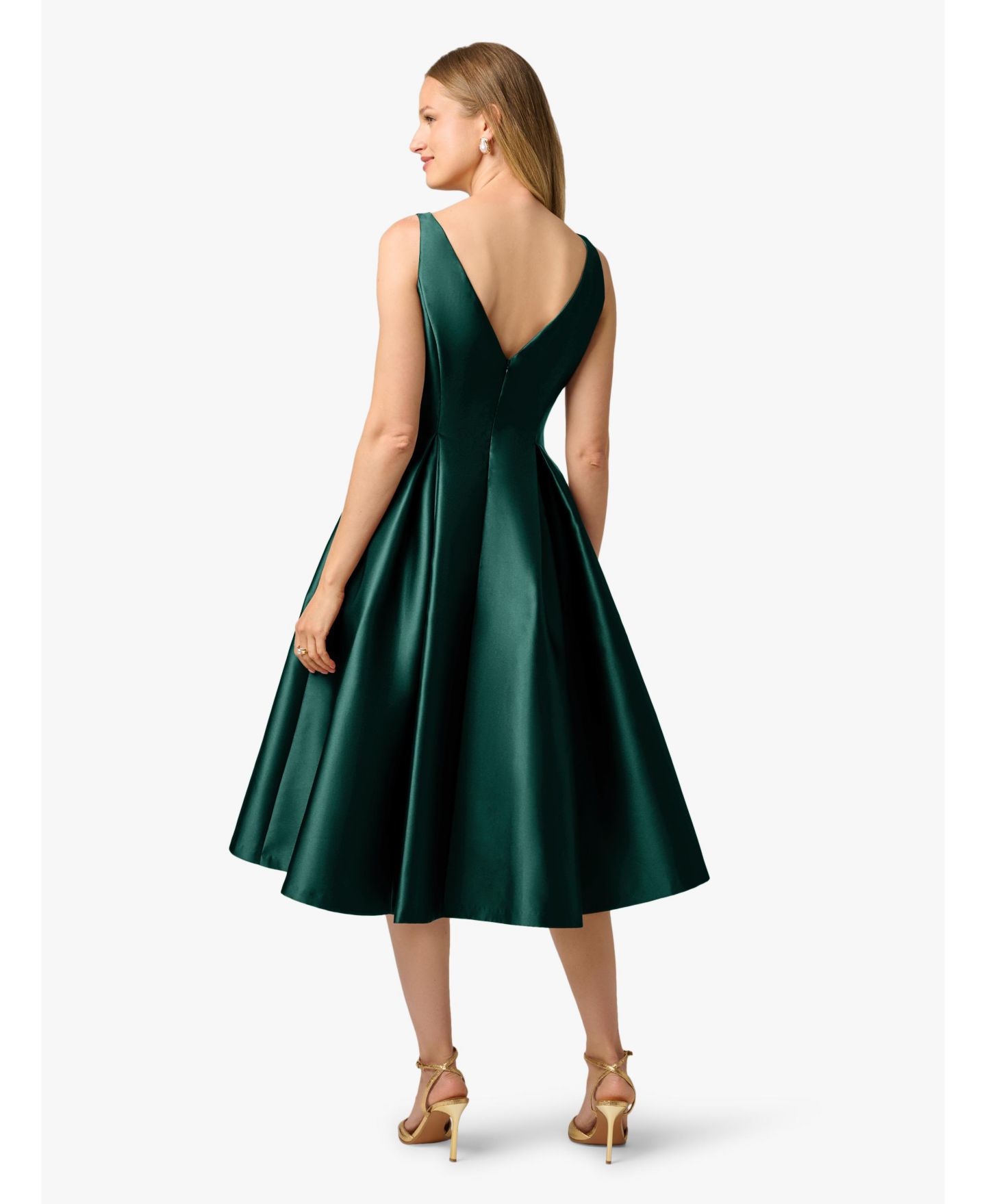 Женское платье Adrianna Papell Boat-Neck Fit & Flare Midi, цвет: Чёрный — фото 11