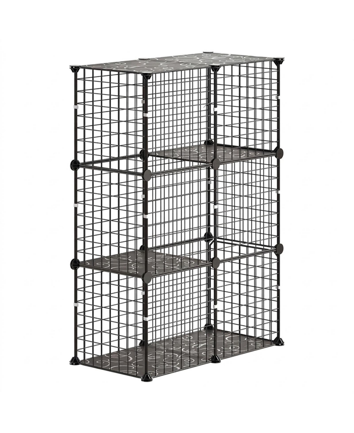 Sugift 3-Tier Modular Wire Cat Playpen With Detachable Panels
