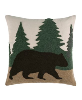 Lodge Toile Latch-Hook Decorative Pillow, 20" x 20"