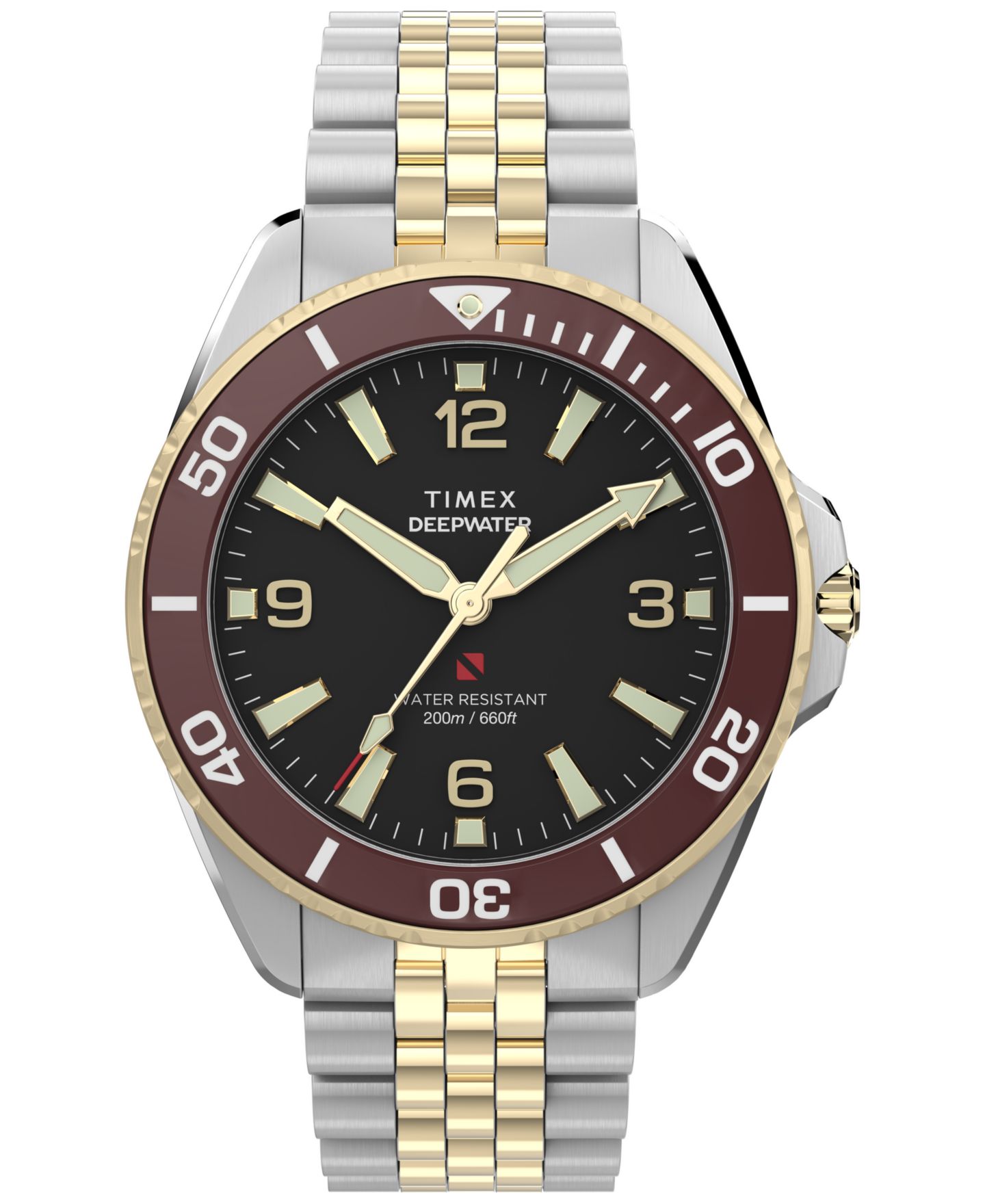 Мужские часы Timex Quartz Analog Deepwater Arctic Two-Tone Stainless Steel 40.5mm — фото 1