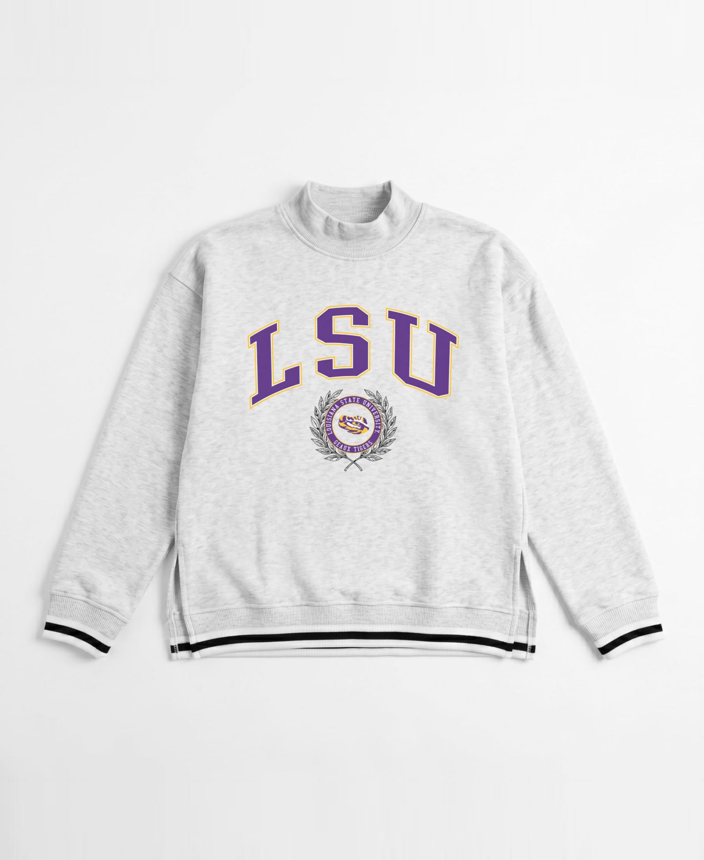 Женская толстовка Gameday Couture Heather Gray LSU Tigers Rally Point Contrast Stripe Crew Neck — фото 2