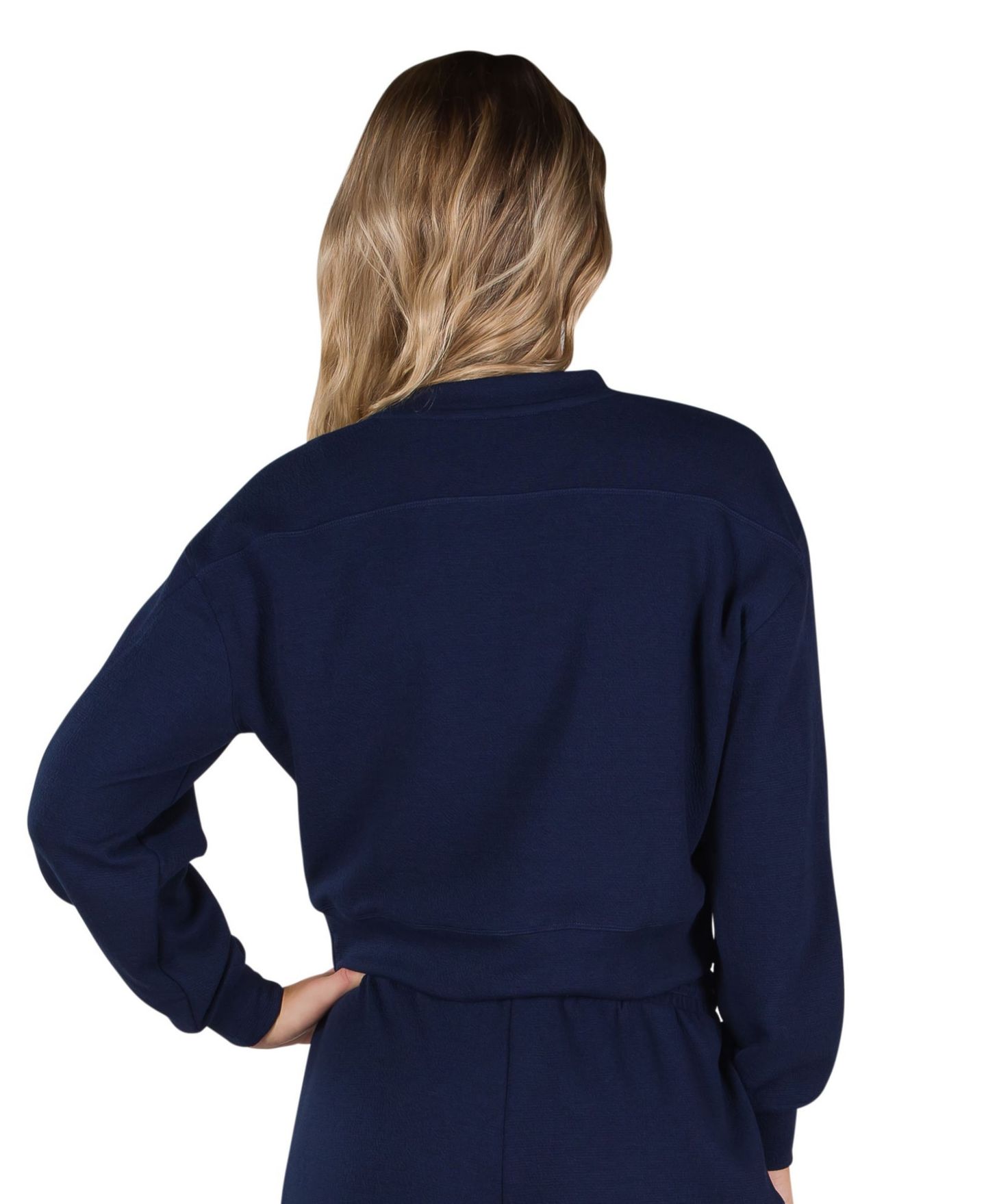 Женский топ Concepts Sport Navy Denver Broncos Kingston Long-Sleeves Lounge Cropped — фото 2